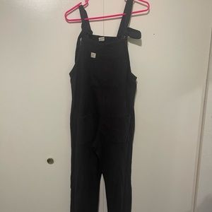 Lucy & Yak organic ‘umi’ cotton dungarees in midnight black M, 30” (size 10-12)